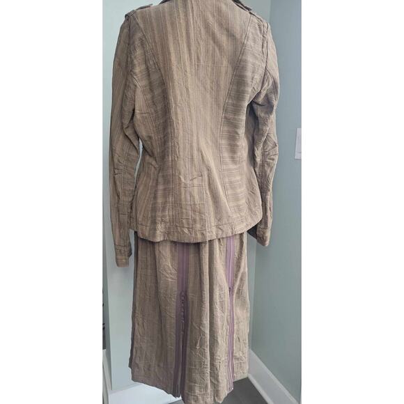 Dick & Jayne Los Angeles Vintage Zipper Flare Brown Skirt Suit - Size Small - Picture 3 of 5